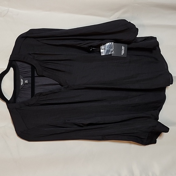 Black satin Simply Vera Wang top XXL - Picture 1 of 5